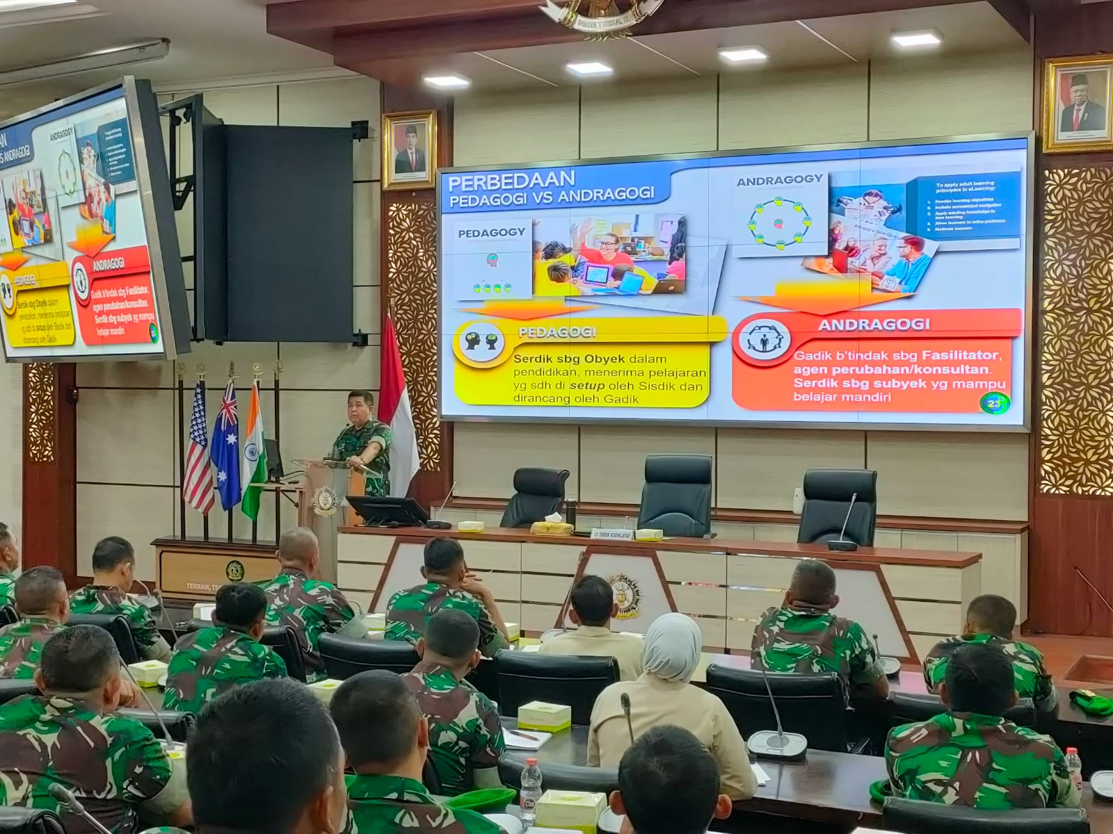 Dirdik Kodiklatad Sampaikan Materi Mobile Training Team di Seskoad, Senin (13/3/2023)