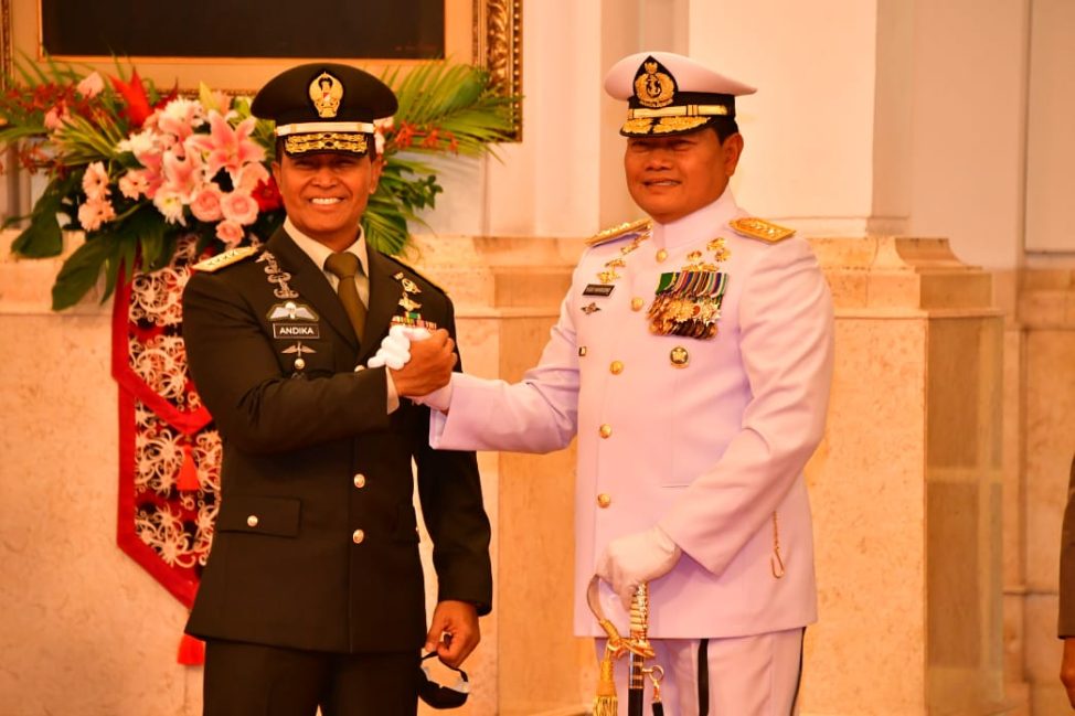 Laksamana TNI Yudo Margono dan Jenderal TNI Andika Perkasa