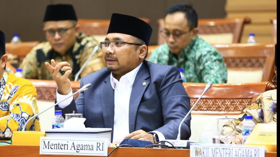 Menteri Agama Yaqut Cholil Qoumas di DPR, Kamis (19/1/2023). Foto: Kemenag