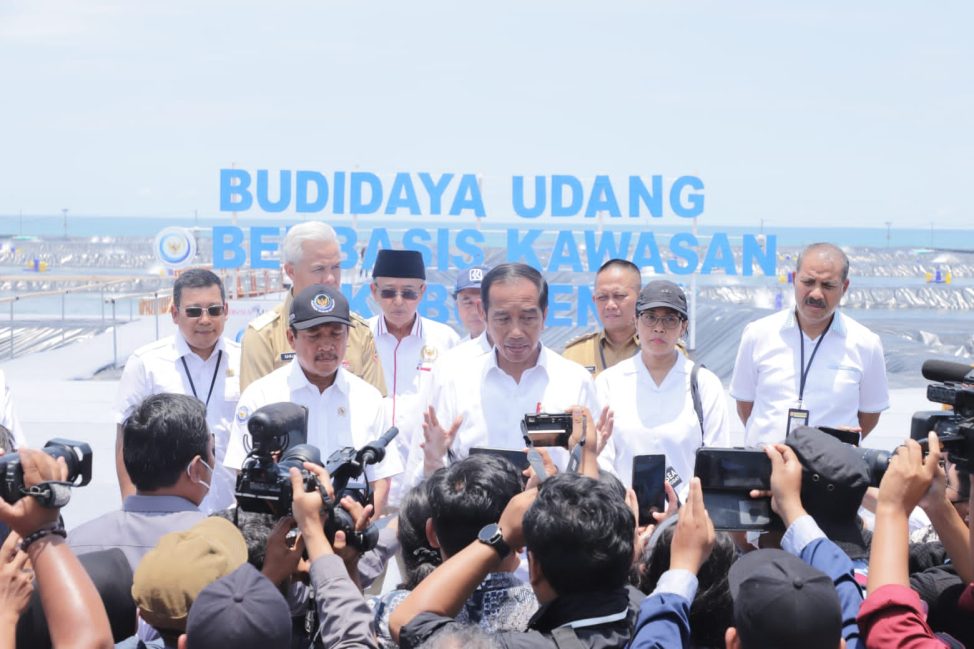 Presiden Jokowi Resmikan Tambak Udang Modern Ramah Lingkungan di Kebumen, Kamis (9/3/2023)