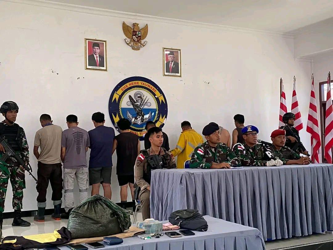TNI AL Tangkap Pelaku Pencurian 34 Karung Konsentrat Milik PT Freeport, Senin (16/1/2023)