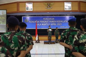 Wakil Komandan Kodiklatal Laksamana Muda TNI Rachmad Jayadi membacakan amanat Dankodiklatal, Senin (3/4/2023).